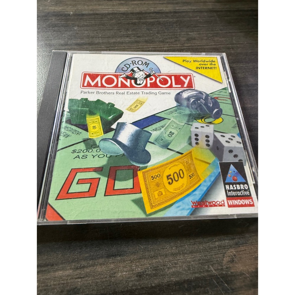 Monopoly CD-ROM PC Windows Game Parker Brothers Hasbro Westwood Studios 1995